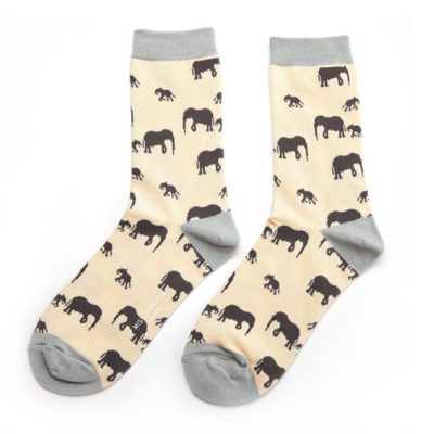 Ladies Elephant Socks Cream