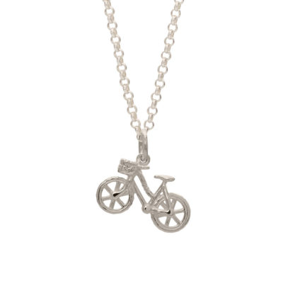 Silver Bicycle Necklace (2)