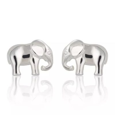 Silver Elephant Earrings (2)