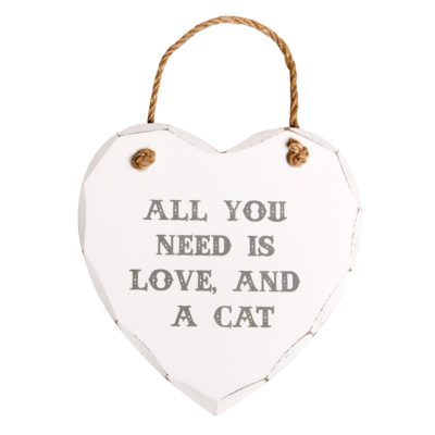 All You Need Is Love And A Cat Heart Plaque