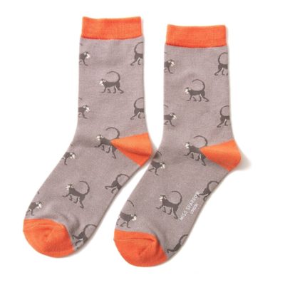 Ladies Monkeys Socks Grey