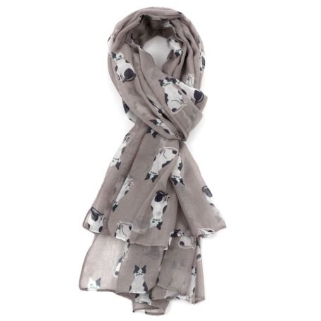 Black and White Cat Print Scarf