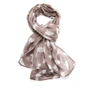 Silver Cat Print Scarf