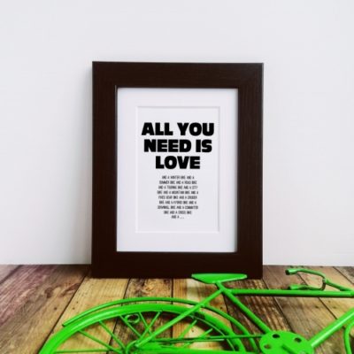 All you need is Love Cycling Framed Print