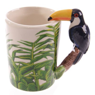 Ceramic Mug with Toucan Shaped Handle