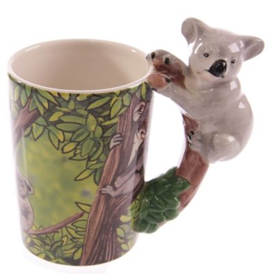 Ceramic Mug with Koala Shaped Handle