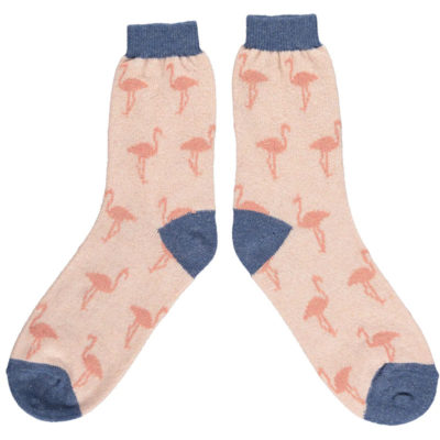 Women’s Lambswool Socks – Flamingo – Pink