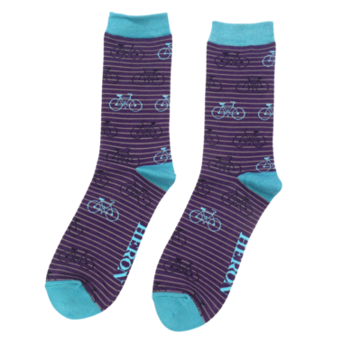 Men’s Bikes & Stripes Socks Purple