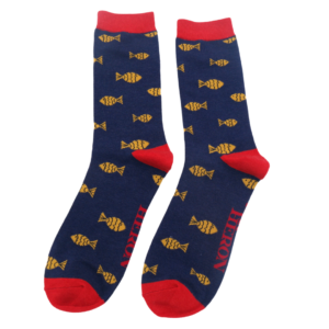 Mr Heron Little Fish Socks Navy